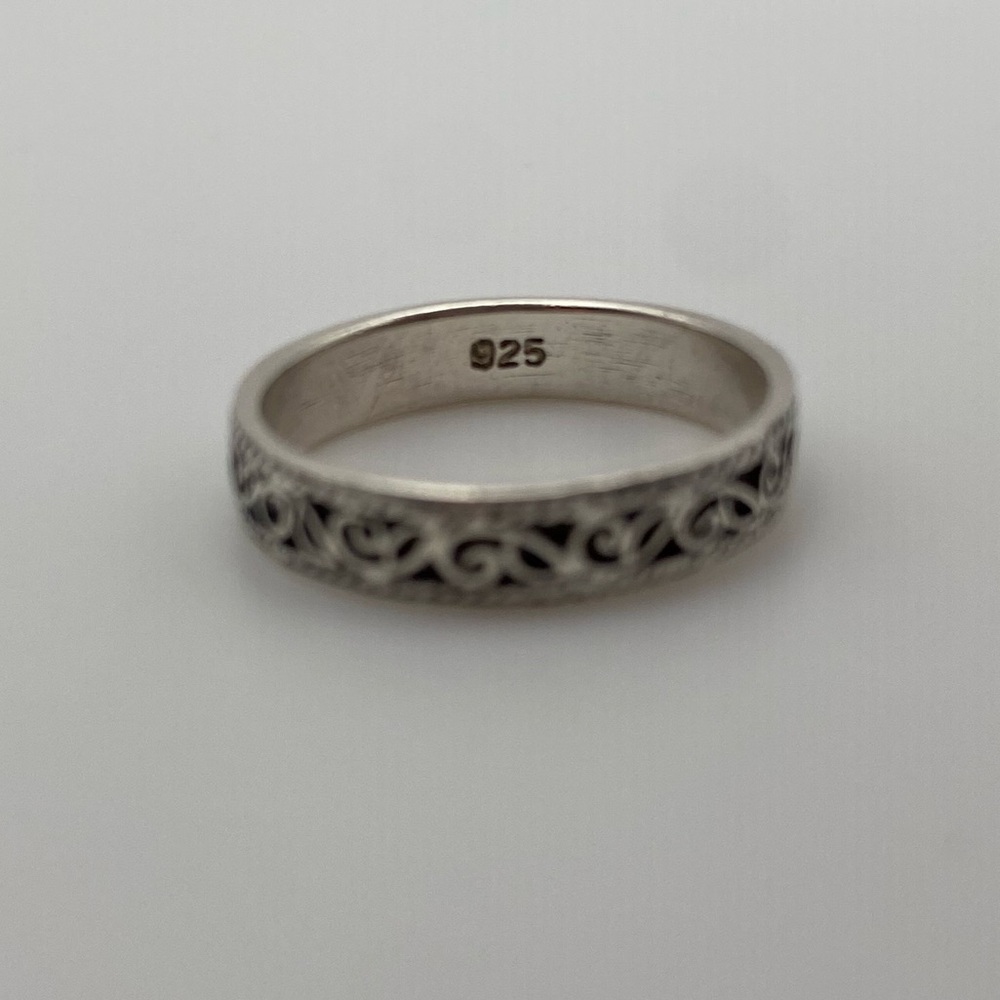 Sterling Silver 925 Leaf Vine Scroll Ring - Picture 5 of 7